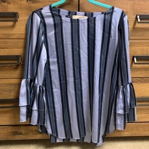 Blue and black Striped Loft blouse